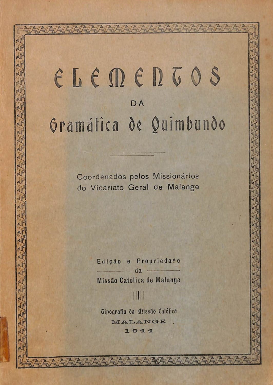 Elementos de Gramática de Quimbundo